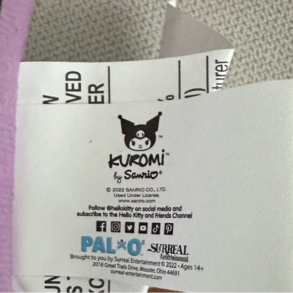 SANRIO KUROMI CHARACTER FIGURAL LICENSED PILLOW NWT - Picture 8 of 9